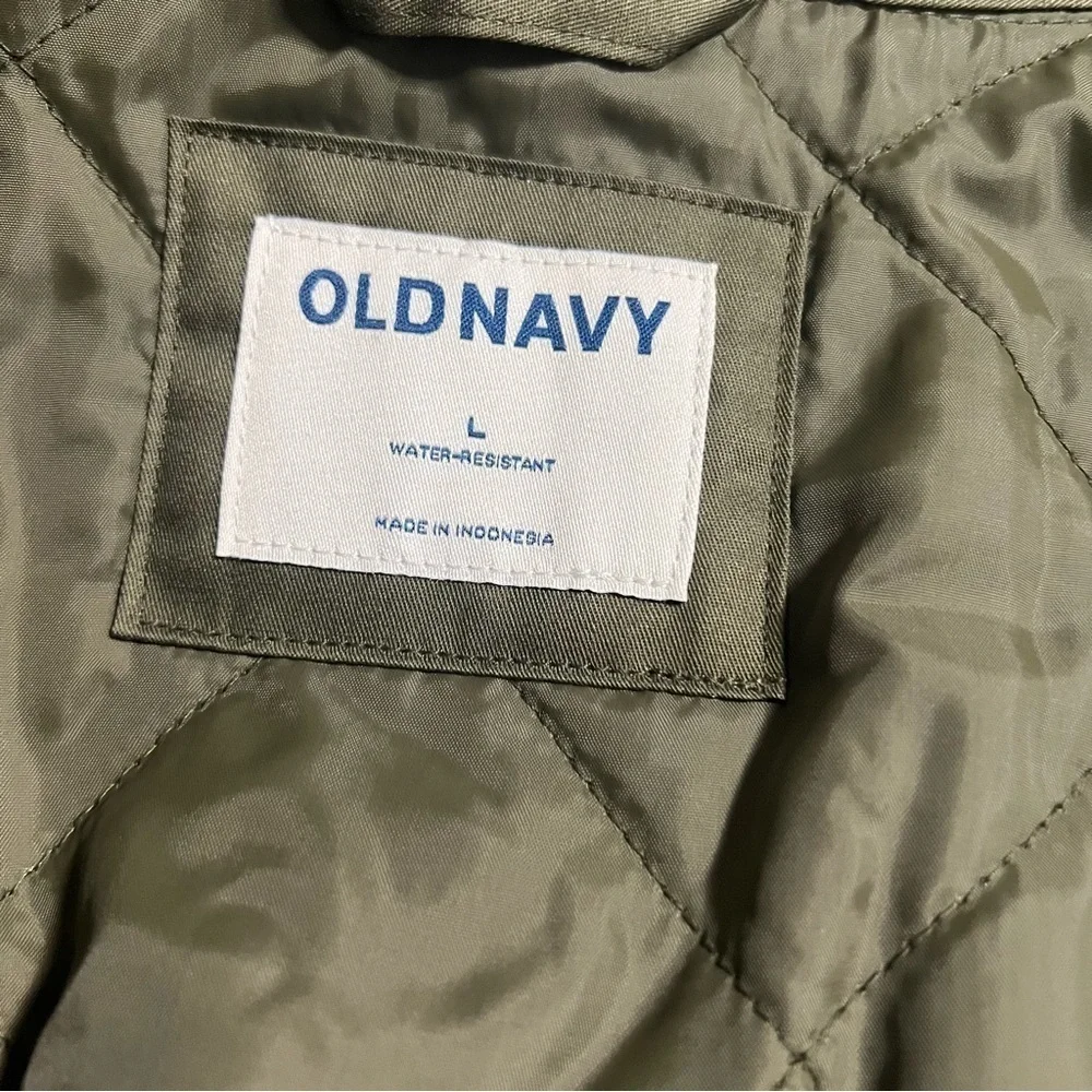 Old Navy Men’ Size Large Water-Resistant Cotton-Twill Barn Coat Olive Brown NWT